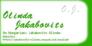 olinda jakabovits business card